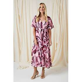 Wallis Petite Abstract Print Ruffle Midi Dress