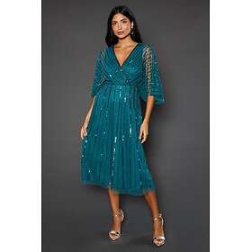 Wallis Petite Occasion Embellished Cape Midi Dress