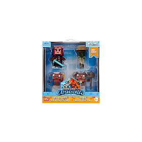 Jada Minecraft Legends 2.5" Metalfigs 4 Pack – (Hero Ranger, Zombie Villager, Pi