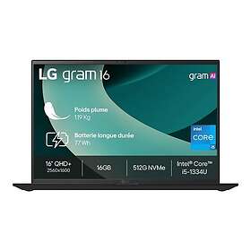 LG Gram 16Z90RU-G.AP55F 16" i5-1334U 16 Go RAM 512 Go SSD