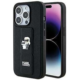 Karl Lagerfeld Gripstand Saffiano &Choupette Pins Deksel for iPhone 14 Pro