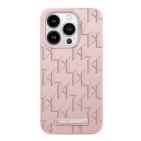Karl Lagerfeld Étui en Cuir avec Logo en Métal et Monogramme pour iPhone 15 Pro