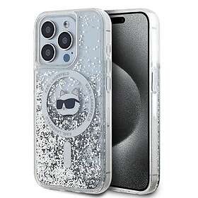 Karl Lagerfeld Liquid Glitter Choupette Head MagSafe Case for iPhone 15 Pro