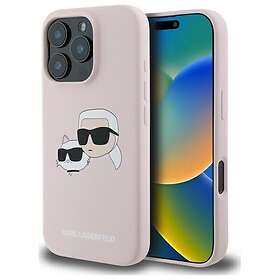 Karl Lagerfeld Silicone Case with MagSafe Nauble Heads Print for iPhone 16 Pro
