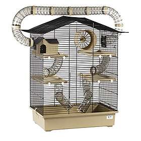 Fancy Fanny XXL Diamant Hamsterbur 5 Våningar 3 Stegar Stort Rörsystem CH3PLUSb/sw/b