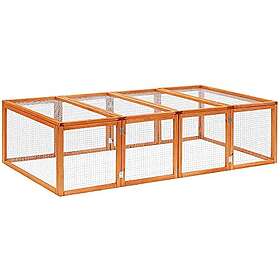 PawHut Frigörande Tåg Kaninstång Litet Djur Garvträ Natur 181x100x48cm D51-085