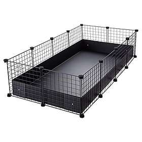 CagesCubes Grande cage (2 x 4 panneaux en noir) + Base en Coroplast noire pour c