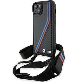BMW Coque Rigide M Edition Carbon Tricolor Lines & Strap pour iPhone 15 Plus / 1
