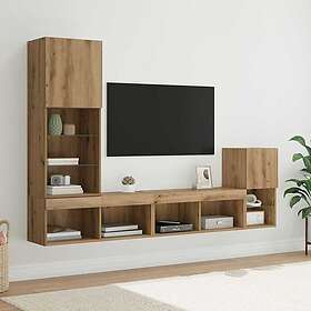 vidaXL 3402948 TV Stand with LED strip lights Artisan Oak Constructed wood