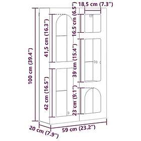 vidaXL Hängande Skåp Vit 59x20x100 cm Konstruerat trä 891364