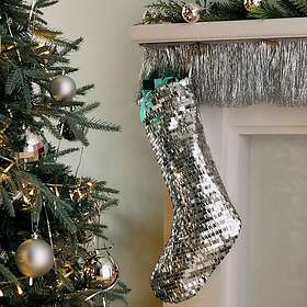 Habitat Silver Sequins Christmas Stocking