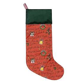 Furn Christmas Spirit Printed Velvet Xmas Stocking