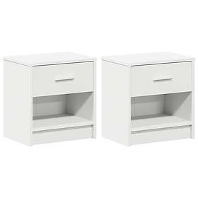 vidaXL Nightstand With Drawer White 39x28x41cm 858750