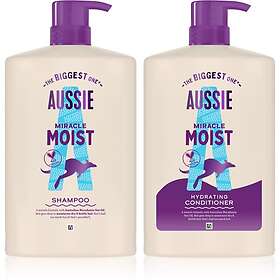 Aussie Miracle Moist Set (Shampoo 1000 ml, Hydrating Conditioner 1000 ml)