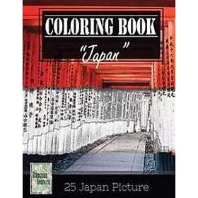 Japan Impotant Place Traveling Greyscale Photo Adult Coloring Book, Mind Relaxat