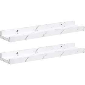 vidaXL Vägg Hylla 40 x 9 x 3 cm Vit marmor Konstruerat trä 42020021