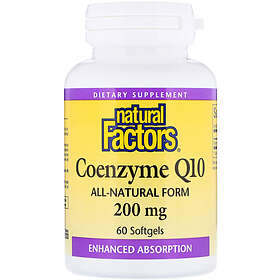 Natural Factors Coenzym Q10 100 % Naturlig 60 Kapslar
