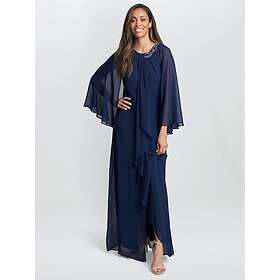 Gina Bacconi Polly Maxi Halter Neck With Embellishment And Capelet Sleeves Dress