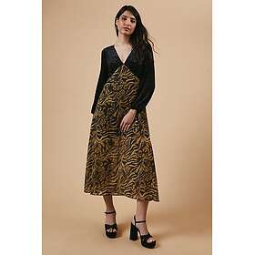 Oasis Occasion Animal Spot Bodice Midi Dress