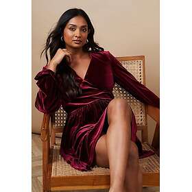 Oasis Occasion Velvet Ruffle Hem Mini Dress