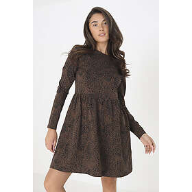 Brave Soul 'Sandie' Animal Print Long Sleeve Mini Smock Dress