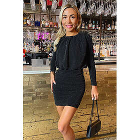 AX Paris Sparkly Long Sleeve Ruched Mini Dress