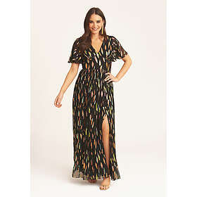 Gini London Multi Jacquard Angel Sleeves Maxi Dress