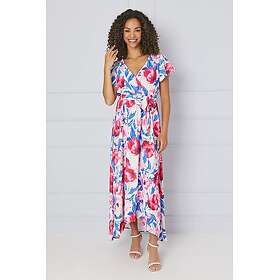 Wallis Floral Wrap Angel Sleeve Midi Dress