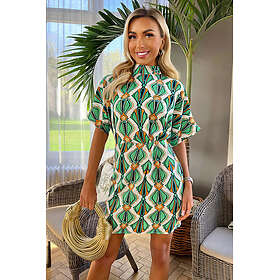 AX Paris Skater Short Sleeve High Neck Print Dress