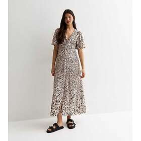 Gini London Animal Print Button Down Midi Dress