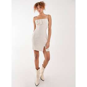 Pink Vanilla Linen Ruched Strappy Mini Dress