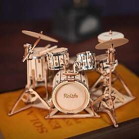 Robotime Trumset Modellbyggsats 3D Trä Musikpussel Konstruktion