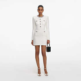Self-Portrait Crystal Trim Knit Mini Kjole