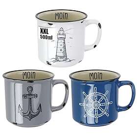 COM-FOUR XXL Mug 50cl Lot de 3