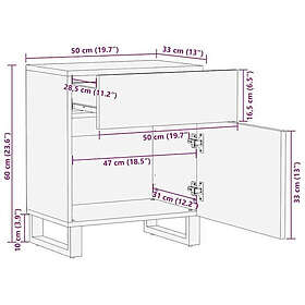 vidaXL 4017980 Nattbord 50x60cm