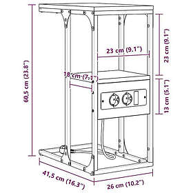 vidaXL 859606 Nightstand 41.5x60.5cm