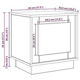 vidaXL 869577 Nightstand 44x34,5x45cm