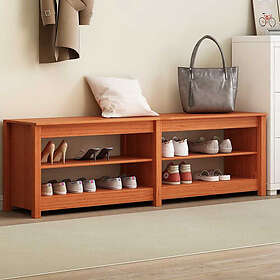 vidaXL Shoe Bench with Shelf with Storage 160x36.5x50cm Solid Pine Wood 869979