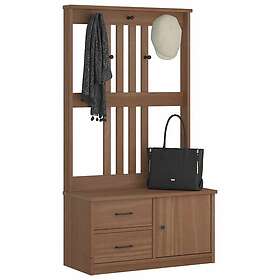 vidaXL SANDNES Hallträd 87x40x159.5cm Massiv Träfuru 4010494