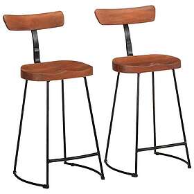vidaXL 2 pcs Bar Stools 49x43x88cm Solid Wood Mango 4013525