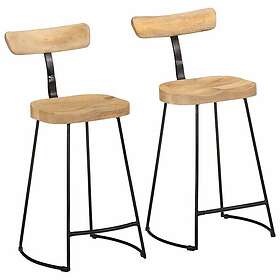 vidaXL Set of 2 Bar Stools 49x43x88cm Solid Wood Mango 4013522