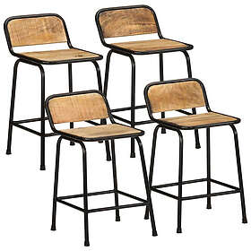 vidaXL 4x Bar Stools 46x35.5x70cm Solid Wood and Mango 4013535
