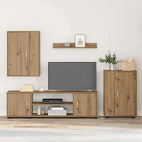 vidaXL 3397903 TV-bänkset Väggmonterad 4 st Artisan Ek Konstruerat trä