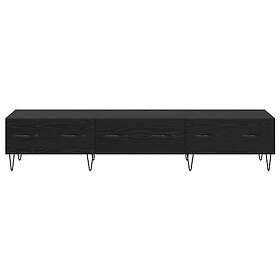 vidaXL 882328 TV Cabinet with Drawer Black Oak 150x36x30cm Engineered Wood