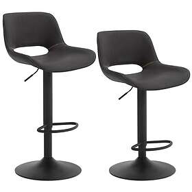 Woltu Justerbar Barstol Set om 2 Konstläder Metall BH402an-2