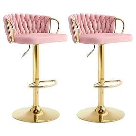 Woltu Adjustable Bar Stools with Braided Backrest BH426rs-2