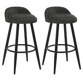 Woltu Barstol Set om 2 Konstläder och Metall BH327an-2