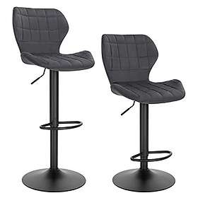 Woltu Set med 2 Barpall 60-82cm Sammet Metall BH324dgr-2