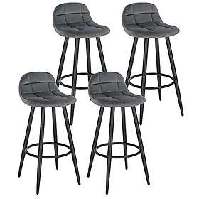 Woltu Set om 4 Barstol 70cm Sammet BH364dgr-4