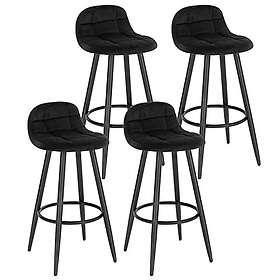 Woltu Set om 4 Barstol 70cm Sammet BH364sz-4